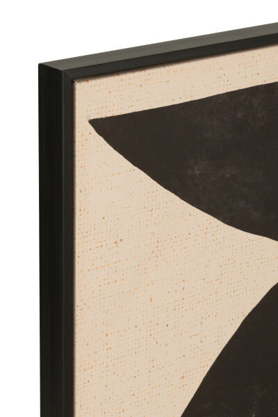 Cadre Formes Ethniques Bois/Toile Marron/Noir