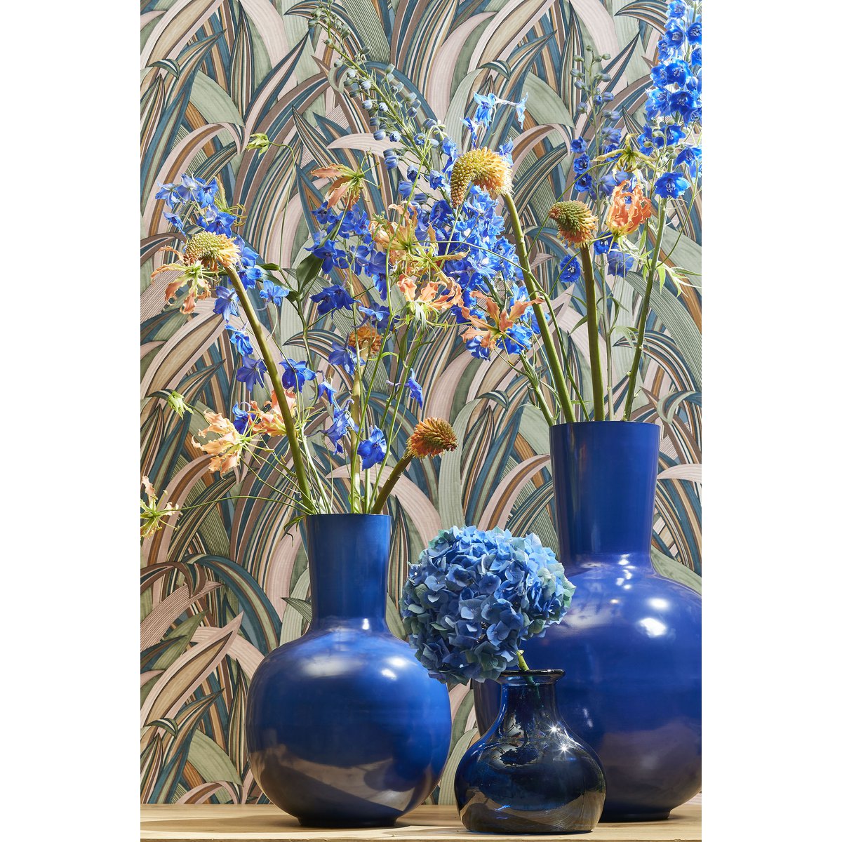 Vase Dara - H42 x Ø28 cm - Métal - Bleu