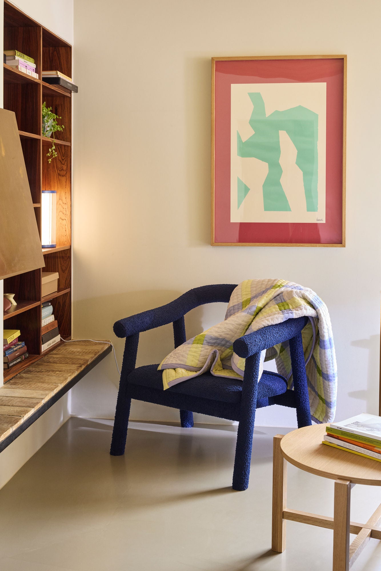 Hübsch Ouli Fauteuil lounge Bleu foncé