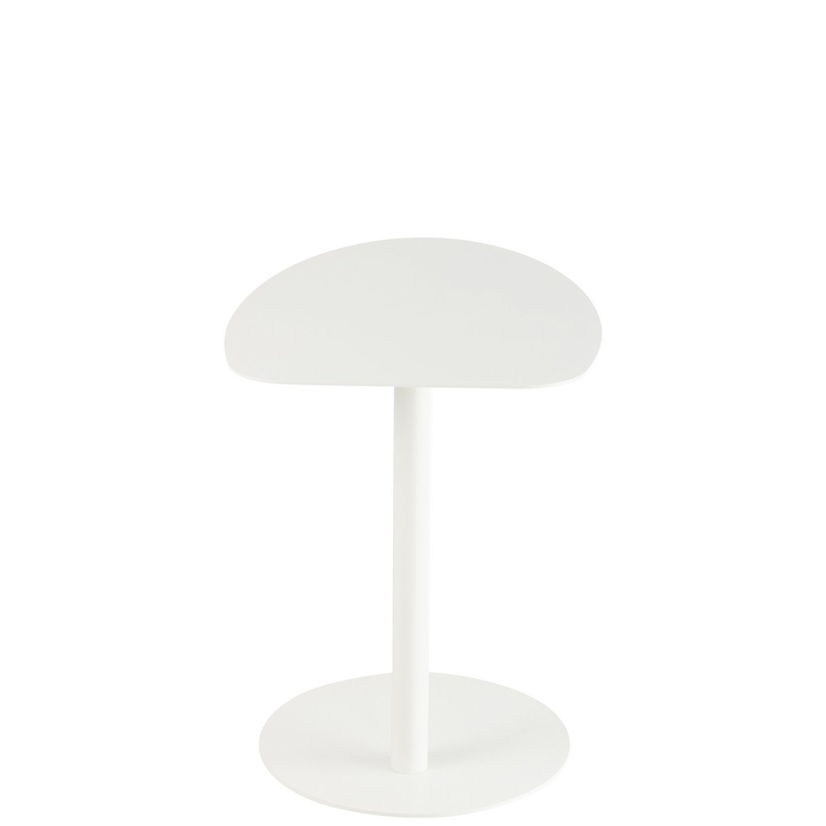 Table d'Appoint J-Line Métal Glacé Blanc