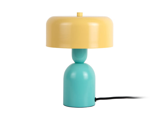 Lampe de table Leitmotiv Double Funky bleu turquoise avec jaune doux