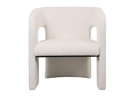Chaise Leitmotiv Vigor en velours côtelé blanc