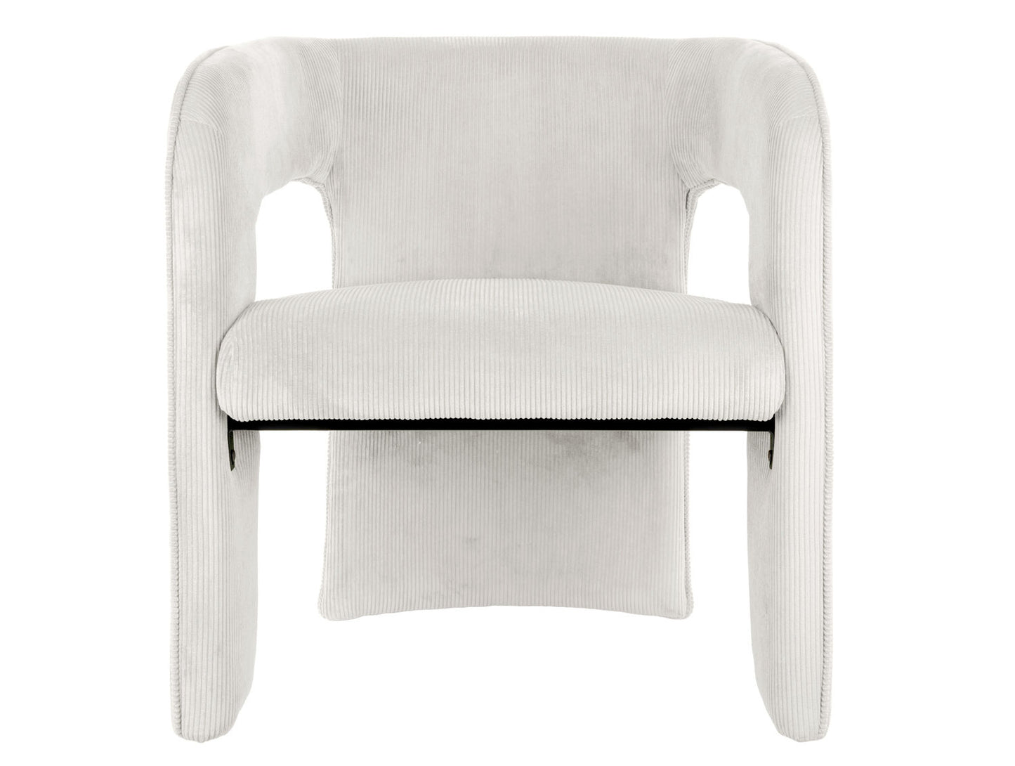 Chaise Leitmotiv Vigor en velours côtelé blanc