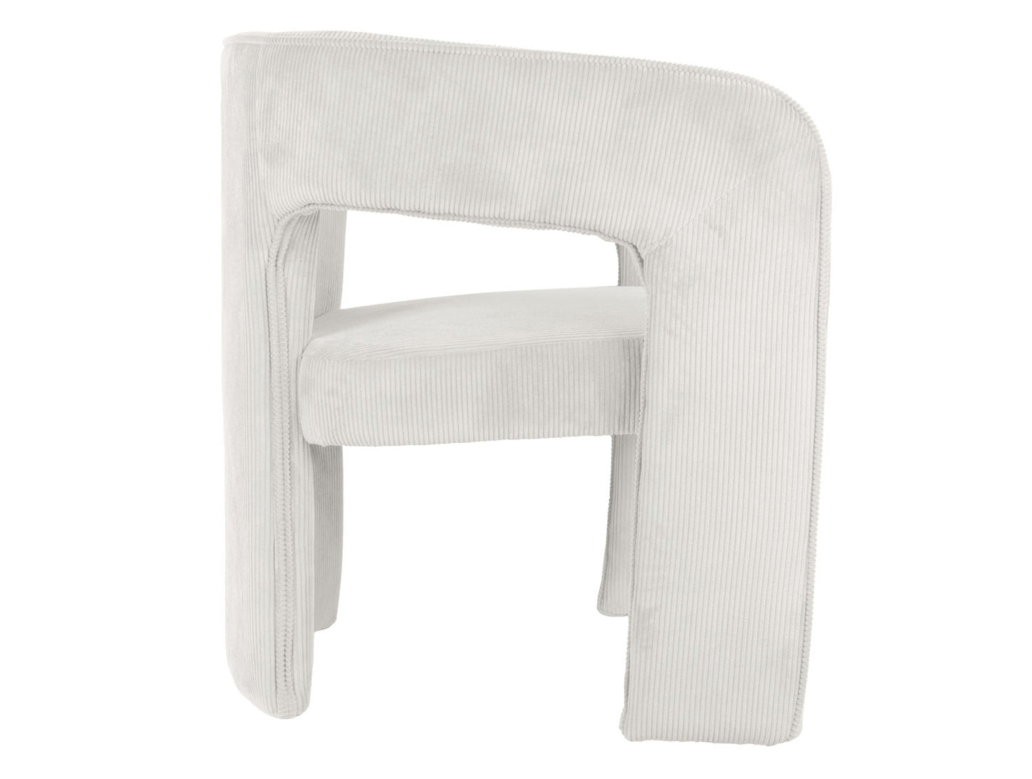 Chaise Leitmotiv Vigor en velours côtelé blanc