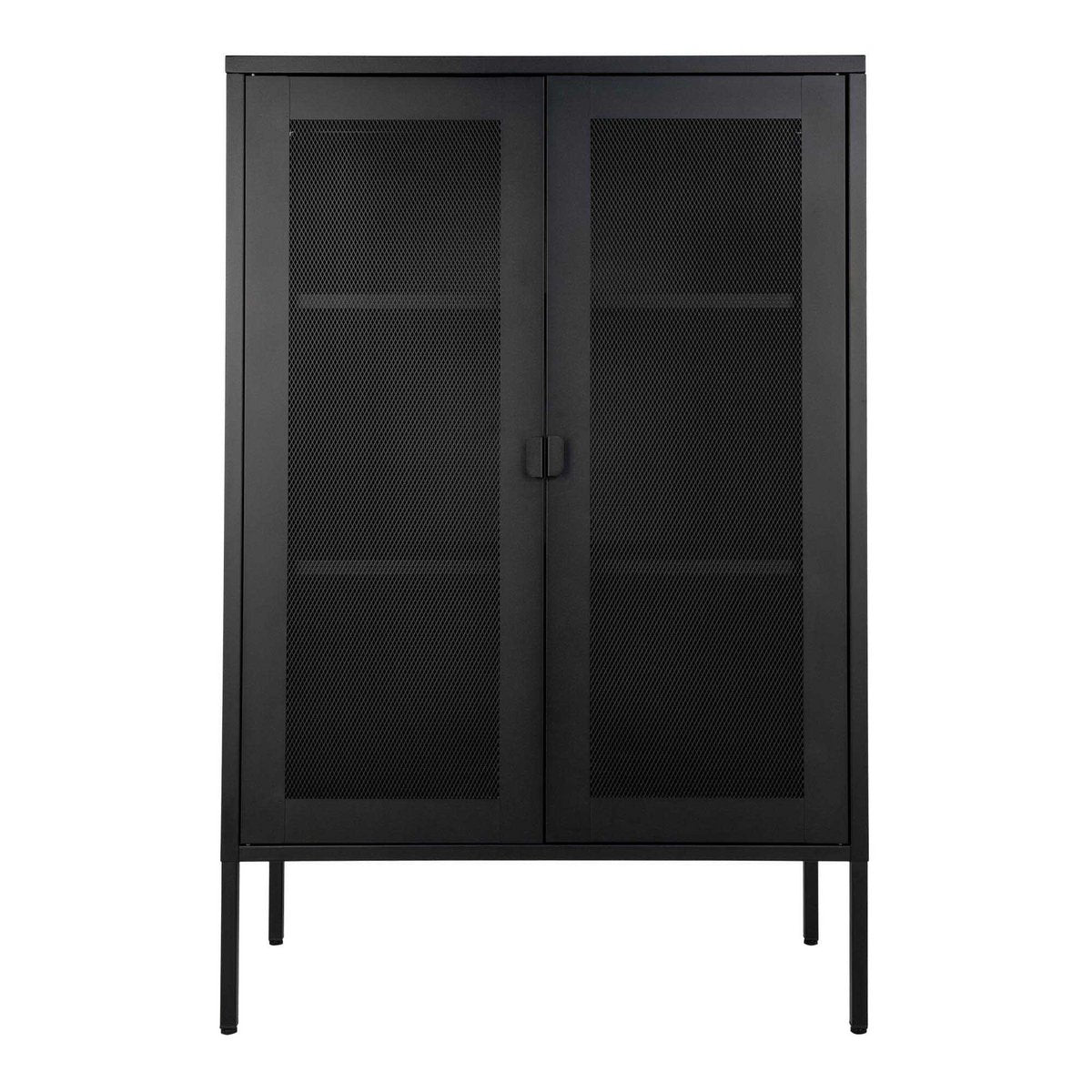 Melbourne Display Cabinet - Vitrine en noir avec porte grillagée