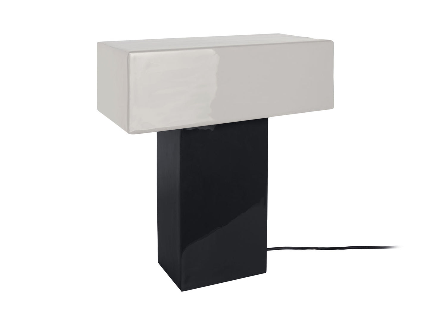 Lampe de table Leitmotiv Grato Recto noire avec gris chaud
