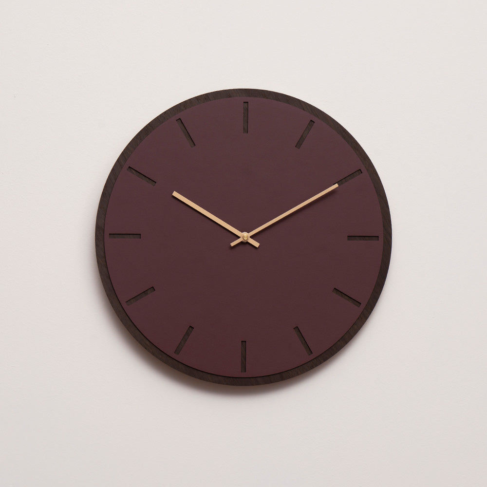 Horloge murale Hemverk DK Bourgogne Chêne Foncé – Ø28/Ø38 cm