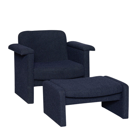 Hübsch Softy Fauteuil lounge Bleu foncé (set de 2)